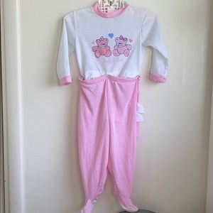 Vintage Oshkosh Sleeper Set Sz 3/6M Teddy Bears